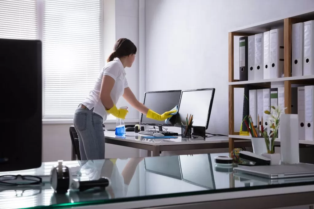 cleaning office